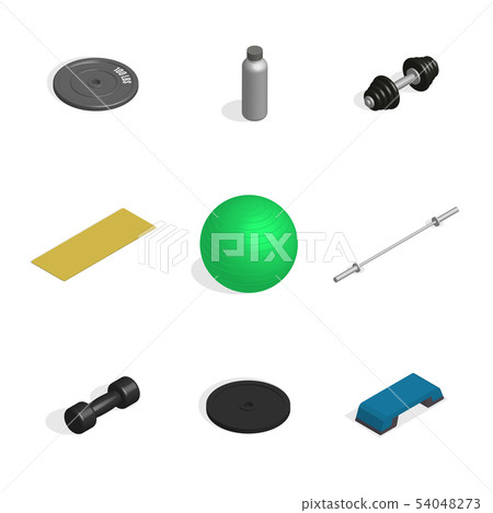 Set of sports equipment items, vector Set of sports equipment items, vector 54048273