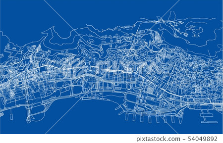 Outline city concept. Wire-frame style 54049892