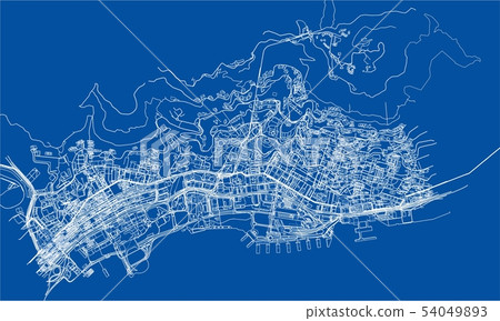 Outline city concept. Wire-frame style Outline city concept. Wire-frame style 54049893