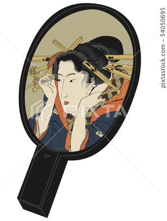 Ukiyo-e, Utagawa Kunisada style makeup mirror 54050695