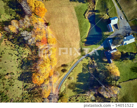 Farm at autumn in Woodstock, Vermont, USA 54051522