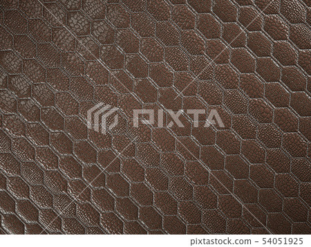 Alligator or snake brown Leather hexagon stitched 54051925