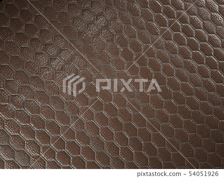Alligator or snake brown Leather hexagon stitched 54051926