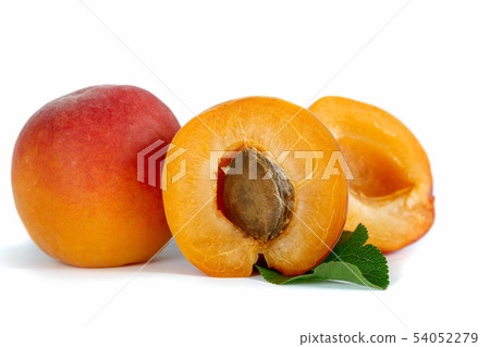 Ripe yellow-red apricots Ripe yellow-red apricots 54052279