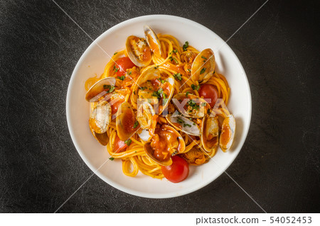 Spaghetti Vongole Gourmet of spaghetti vongole Italy 54052453