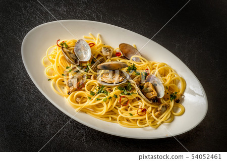 Spaghetti Vongole Gourmet Of Spaghetti Vongole Stock Photo