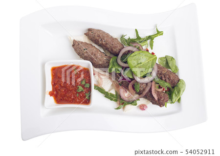 Traditional delicious caucasian shish kebab with 54052911