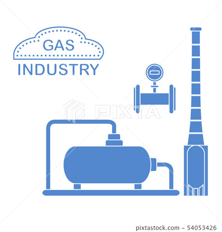 Gas processing plant Industrial gas meter. Gas processing plant Industrial gas meter. 54053426