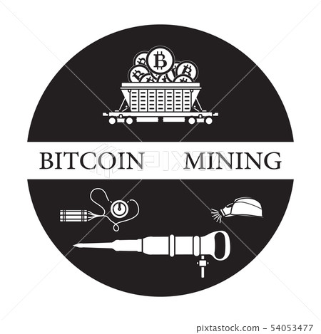 Railway car, bitcoin, dynamite, jackhammer, helmet Railway car, bitcoin, dynamite, jackhammer, helmet 54053477