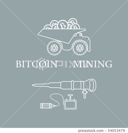 Dumper with bitcoins, dynamite and jackhammer Dumper with bitcoins, dynamite and jackhammer 54053479