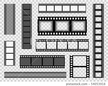 Film strip templates. Cinema monochrome border tape, media empty image photo video vintage frame Film strip templates. Cinema monochrome border tape, media empty image photo video vintage frame 54053918