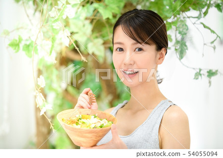 Women Salad Beauty Healthy 54055094