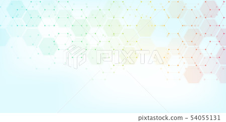 Abstract medical background with hexagons pattern. Concepts and ideas for healthcare technology 54055131
