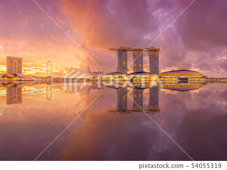 Business district and Marina bay in Singapore Business district and Marina bay in Singapore 54055319