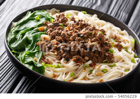 Traditional Chinese Sichuan Dan Dan Noodles with Traditional Chinese Sichuan Dan Dan Noodles with 54056229