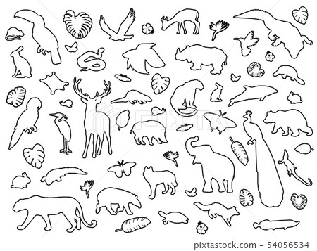 Animal shaped outline isolated - Stock Illustration [54056534] - PIXTA