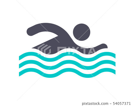 New gray turquoise icon on a white background New gray turquoise icon on a white background 54057371