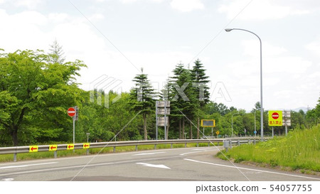 Road sign for anti-reverse run 54057755