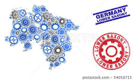 Wheel Collage Vector Lower Saxony Land Map and... - Stock Illustration ...