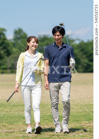 高爾夫夫婦高爾夫俱樂部夫婦圖 54058733