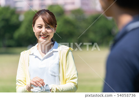Golf couple Golf club couple image Golf couple Golf club couple image 54058736