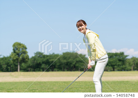 高爾夫女高爾夫球場高爾夫球手形象 54058748