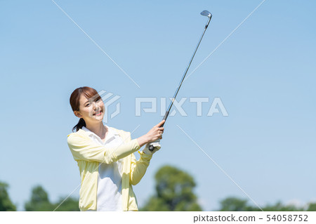 高爾夫女高爾夫球場高爾夫球手形象 54058752