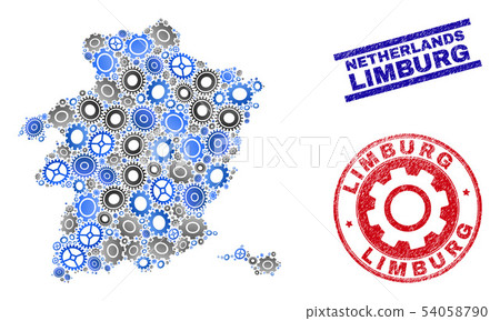 Industrial Mosaic Vector Limburg Province Map and Grunge Seals Industrial Mosaic Vector Limburg Province Map and Grunge Seals 54058790