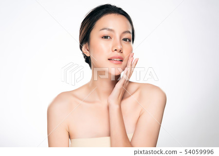 Beautiful Young Asian Woman with Clean Fresh Skin, Beautiful Young Asian Woman with Clean Fresh Skin, 54059996