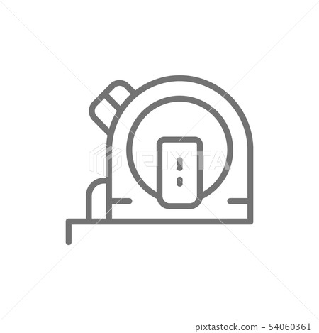 Tape measure, measuring tool, ruler line icon. 54060361