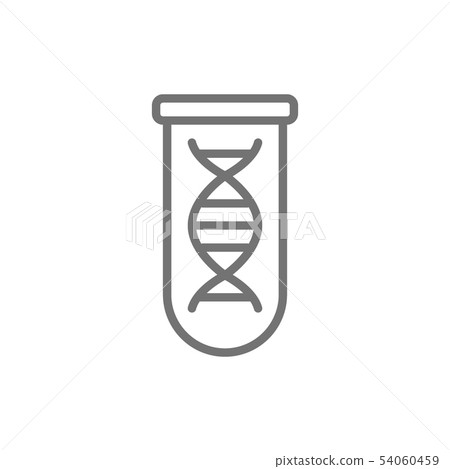 DNA molecule in test tube line icon. DNA molecule in test tube line icon. 54060459