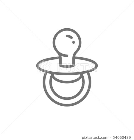Nipple soother, baby pacifier line icon. Nipple soother, baby pacifier line icon. 54060489