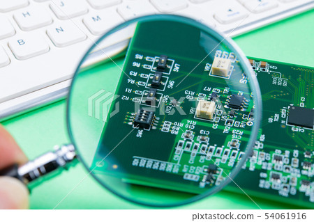 Circuit board magnifying glass personal computer keyboard 54061916