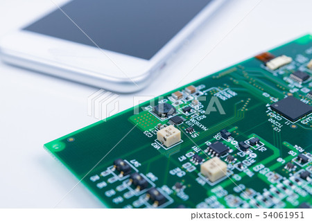Smartphone board electronics parts network digital image 54061951