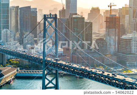 Aerial view of the Bay Bridge in San Francisco 54062022