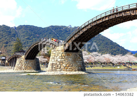 Kintai bridge in spring Kintai bridge in spring 54063382