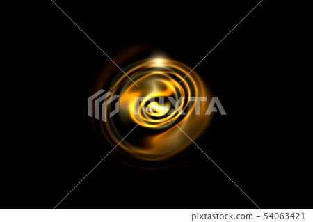 Abstract fire circle with golden light spiral on 54063421