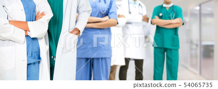 Doctor working in hospital with other doctors. 54065735