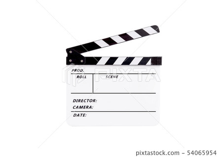 Clapper board for Movie on a white background Clapper board for Movie on a white background 54065954
