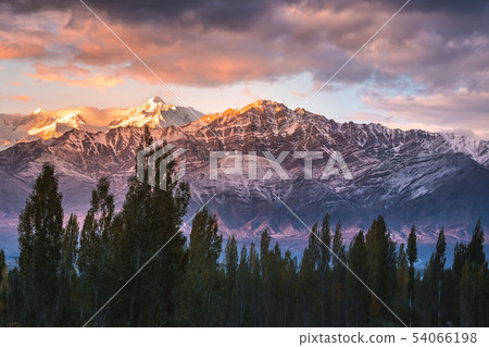 Snow Mountain View of Leh Ladakh District ,Norther 54066198