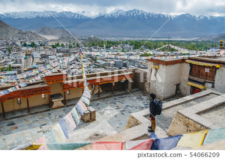 Traveler Man standing and looking view of 54066209