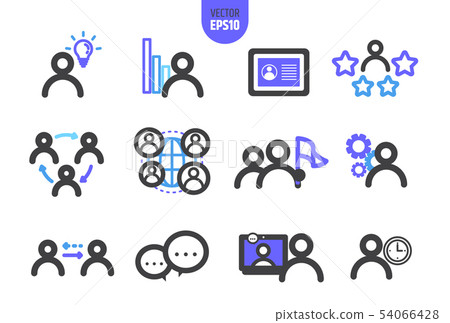 organization vector icon set - vector 54066428