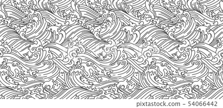 Japan oriental wave seamless wallpaper 54066442