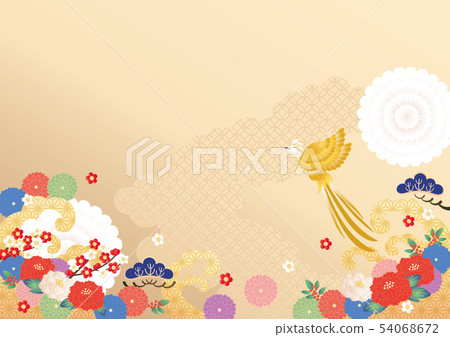 Background material-Japanese pattern, navy 3 Background material-Japanese pattern, navy 3 54068672