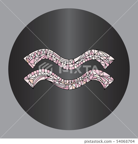Aquarius zodiac sign graphic design. Horoscope vector illustration. Astrological hand drawn 54068704
