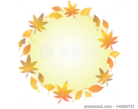 Autumn leaves frame circle - Stock Illustration [54068741] - PIXTA