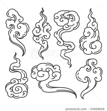 Chinese cloud art in abstract shape set-vector Chinese cloud art in abstract shape set-vector 54069698