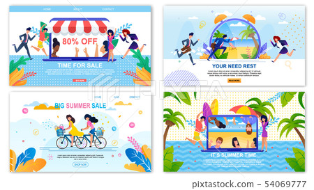 Sales Landing Page and Rest Welcoming Banners Set Sales Landing Page and Rest Welcoming Banners Set 54069777