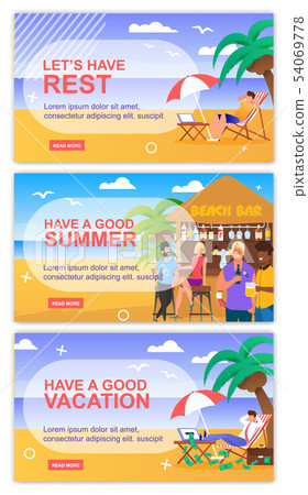 Motivate for Rest and Summer Recreation Banner Set 54069778