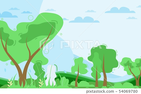 Vector Illustration with Flat Natural Scenic View Vector Illustration with Flat Natural Scenic View 54069780